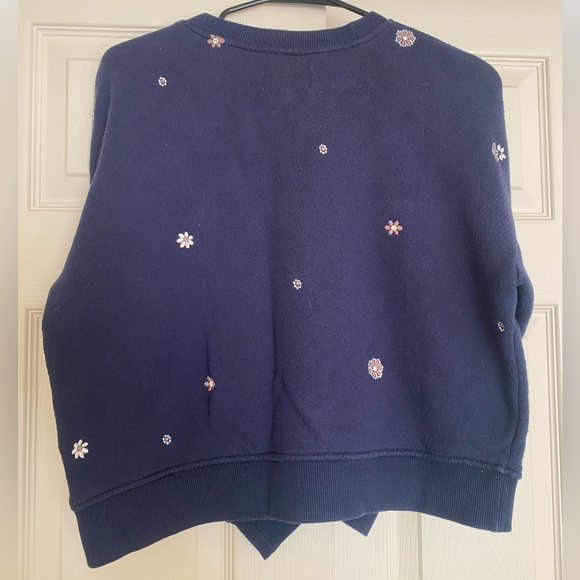 Madewell Floral Embroidered Navy Blue Sweater - Picture 3 of 4